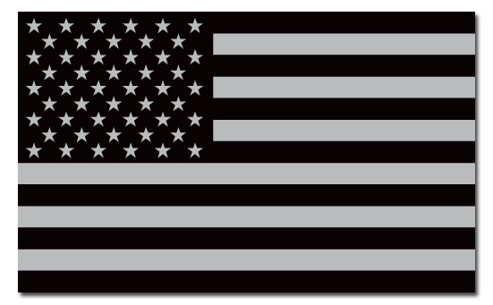 5X3 Black American Flag Decal Anti Flag