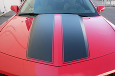Chevrolet Camaro Hood/Trunk Stripes Vinyl Graphics Decal BLACK (2010-2013)