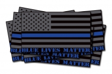 Blue Lives Matter Subdued American Flag Vinyl Police Cop Sticker Car Decal 10 PK