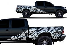 Toyota Tacoma 2005-2015 Long Bed Custom Half Side Decal Truck Wrap 4 Door - NIGHTMARE