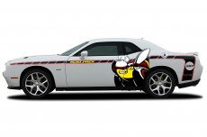 Printed Dodge Challenger Scat Pack Rumble Bee Side Stripe Graphics Decals 2015-2017