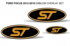 Ford Focus SE/SEL/ST/RS Colored Oval Emblem Overlay Decals (2015-2018)