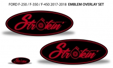 Ford F-250/F-350/F-450 STROKIN' Oval Emblem Overlay Decals (2017-2018)