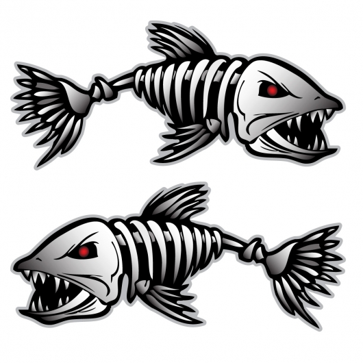 Bonefish Sticker Decal Vinyl Bones Skeleton Kayak Fishing