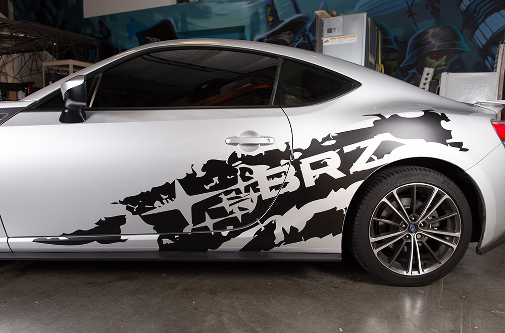 BRZ 13-14 Black Vinyl Graphics for Sides of