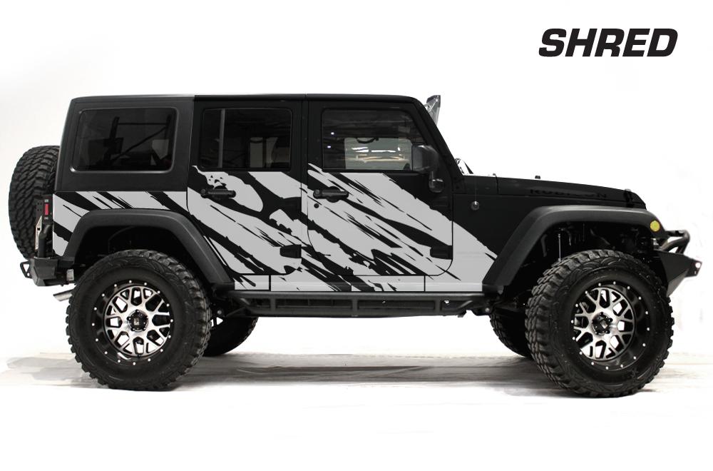 Jeep Wrangler 07-16 Vinyl Graphics for Rear, Side, and Front
