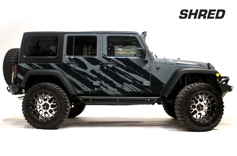 Jeep Wrangler 07-16 Vinyl Graphics for Rear, Side, and Front
