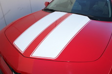 Chevrolet Camaro Hood/Trunk Stripes Vinyl Graphics Decal WHITE (2010-2013)