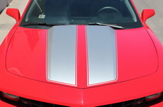 Chevrolet Camaro Hood/Trunk Stripes Vinyl Graphics Decal SILVER (2010-2013)