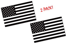 2 Pack - 5X3  Black American Flag Decal Anti Flag 