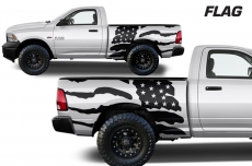 Dodge Ram MIDBOX Truck 1500/2500 2009-2014 Custom Vinyl Decal - FLAG