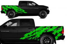 Dodge Ram MIDBOX Short Box Truck 1500/2500 2009-2014 Custom Vinyl Decal - SHRED