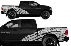 Dodge Ram Short Box Truck 1500/2500 2009-2014 Custom Vinyl Decal - TORN