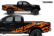 Toyota Tacoma 2005-2015 Custom Half Side Decal Truck Wrap 2 Door- TACOMA SHREDS