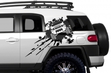 Toyota FJ Cruiser 2007-2014 Custom Half Side Decal Truck Wrap - SPLASH