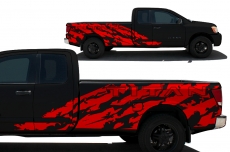 Nissan Titan Truck 2004-2013 (8' Bed) Custom Vinyl Decal Wrap Kit TITAN SHRED