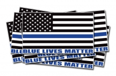 Blue Lives Matter American Flag Vinyl Police Cop Officer Sticker Car Decal 10 PACK