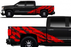 Chevy Silverado Truck 2014-2016 1500/2500 Half Side Bed Vinyl - SHRED