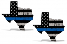 Blue Lives Matter Texas Subdued American Flag Car Window Sticker Police Decal 2x