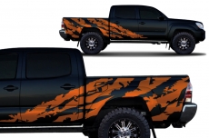 Toyota Tacoma 2005-2015 Short Bed Custom Half Side Decal Truck Wrap 4 Door - SHRED