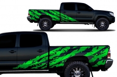 Toyota Tacoma 2005-2015 Long Bed Custom Half Side Decal Truck Wrap 4 Door - SHRED